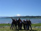 Villarica - viajantes, lago e vulcão